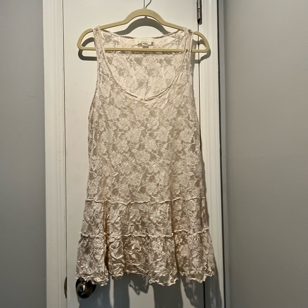 Forever 21 + Plus Ivory Lace Tunic size 2X